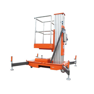 comprar Carga 150 kg Plataforma aérea de elevação de mastro único de liga de alumínio laranja online manufacture