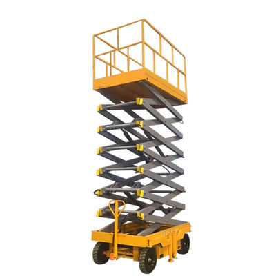 comprar 500 kg plataforma de elevação de tesoura móvel de elevação de tesoura hidráulica 10m altura de trabalho online manufacture