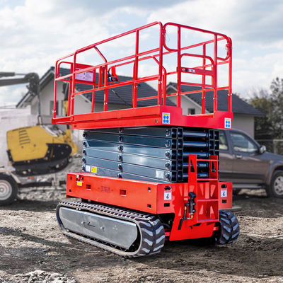 comprar Plataforma de trabalho aéreo de propulsão automática de rastreador de tesoura plataforma de elevação mesa 8m 10m 12m online manufacture