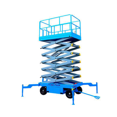 Elevador de tesoura removível azul Elevador de plataforma elétrica 1 tonelada 4m de altura