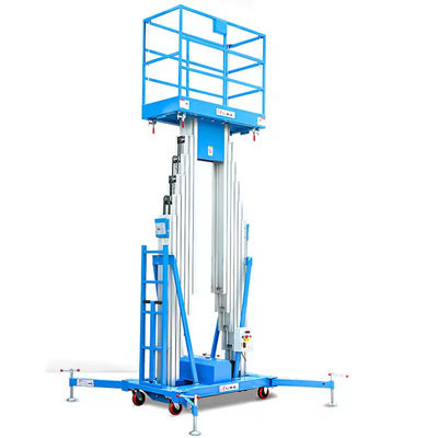9m 250kg Mast Boom Elevador Elétrico Mast Vertical azul Elevador leve