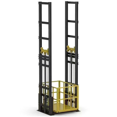 Elevador hidráulico de carga de armazenagem de mercadorias de mastro duplo Elevador de carga de carga de mastro duplo Ferroviário de guia 7m