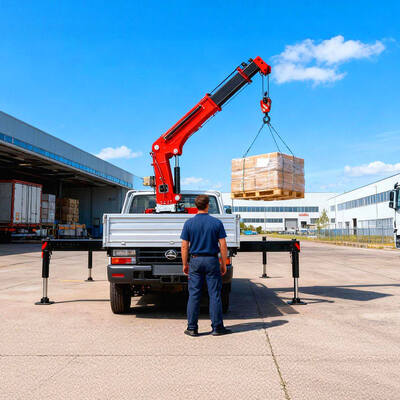 Guindaste Montado em Caminhão Pequeno Dobrável de 4 Toneladas para Mini Caminhonete
