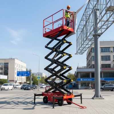 Plataforma de elevação elétrica hidráulica móvel em tesoura, mesa elevatória manual