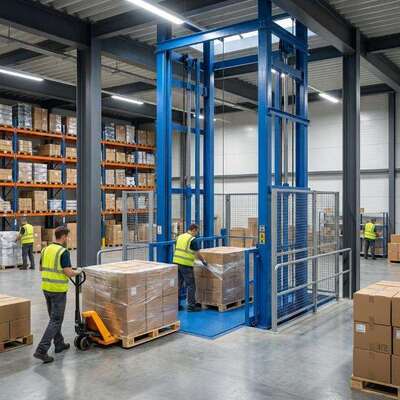 Plataforma elevatória hidráulica elétrica vertical para carga de carga