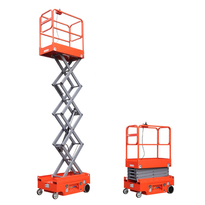 10m 320kg Single Personal Scissor Lifts Plataforma de trabalho aérea